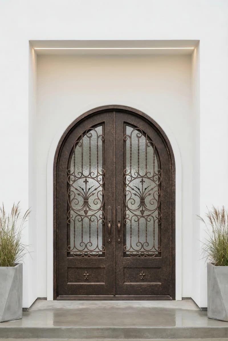 Arched Top Double Door in setting - DA005
