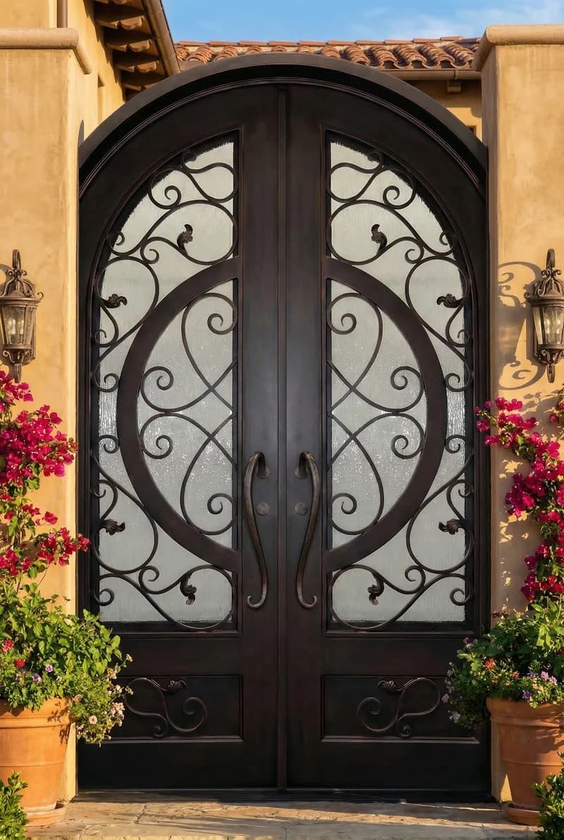 Arched Top Double Door in setting - DA008