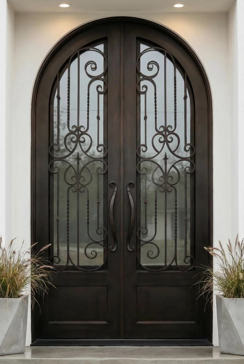 Arched Top Double Door in setting - DA011