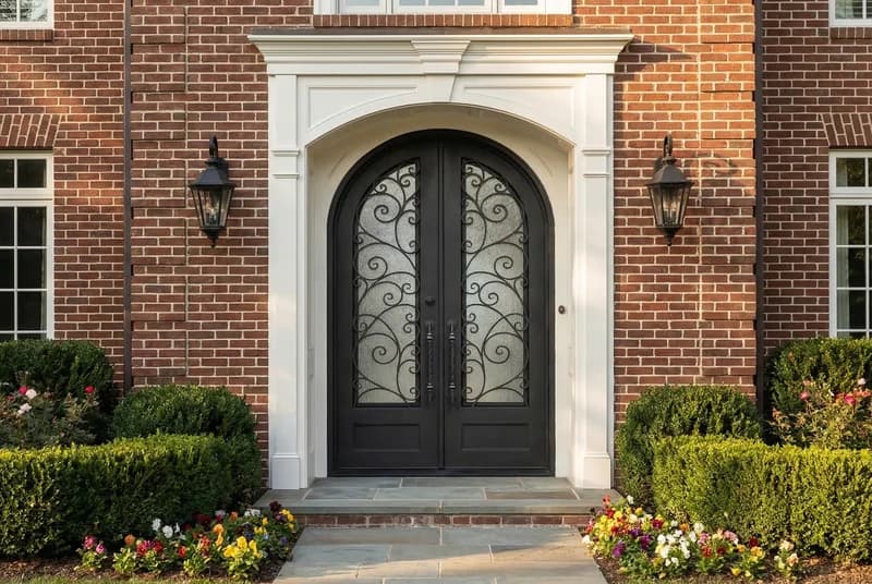 Arched Top Double Door in setting - DA106