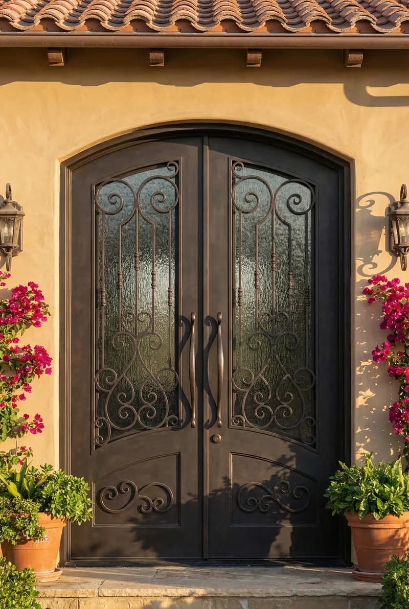 Eyebrow Top Double Door in setting - DE011