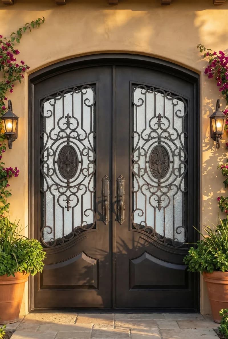 Eyebrow Top Double Door in setting - DE016