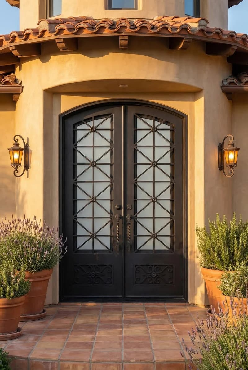 Eyebrow Top Double Door in setting - DE103