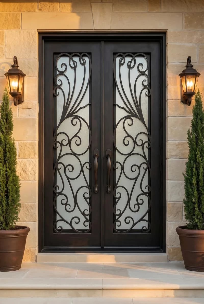 Straight Top Double Door in setting - DS033