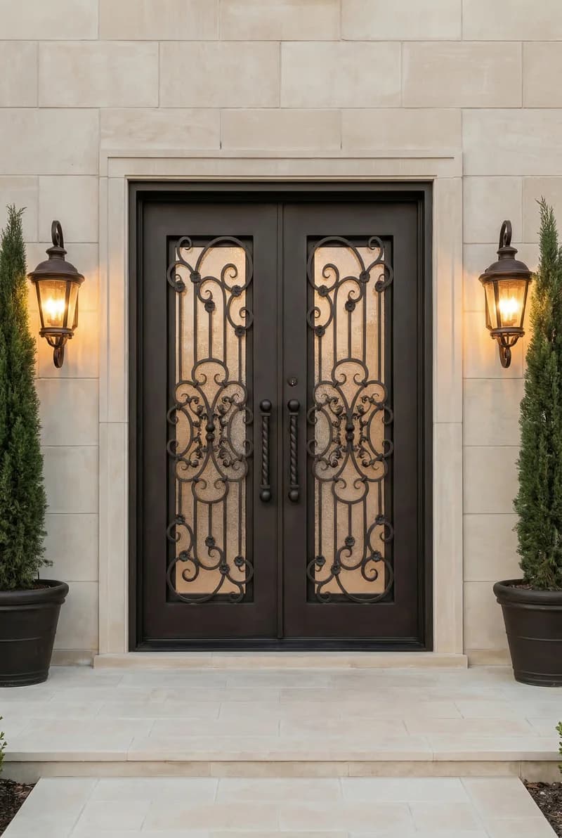 Straight Top Double Door in setting - DS045