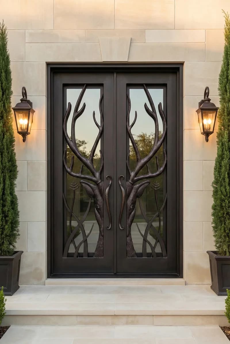 Straight Top Double Door in setting - DS056