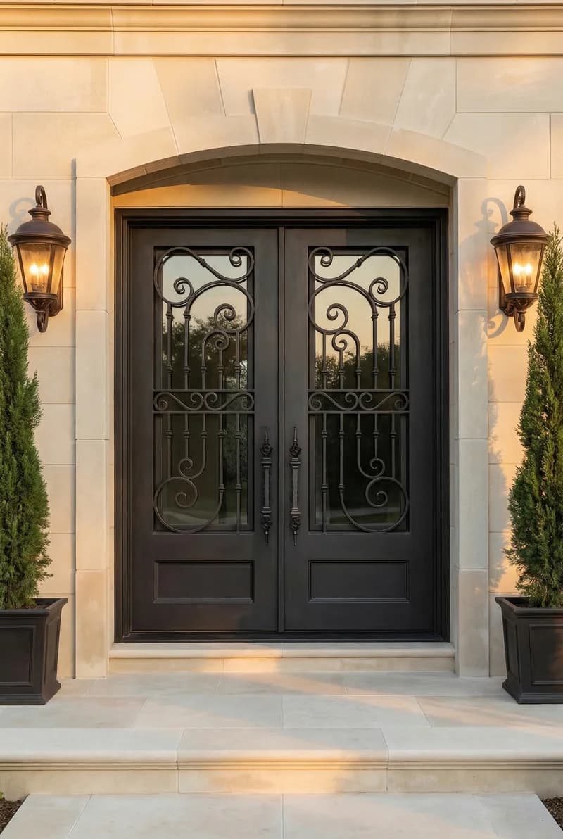 Straight Top Double Door in setting - DS107