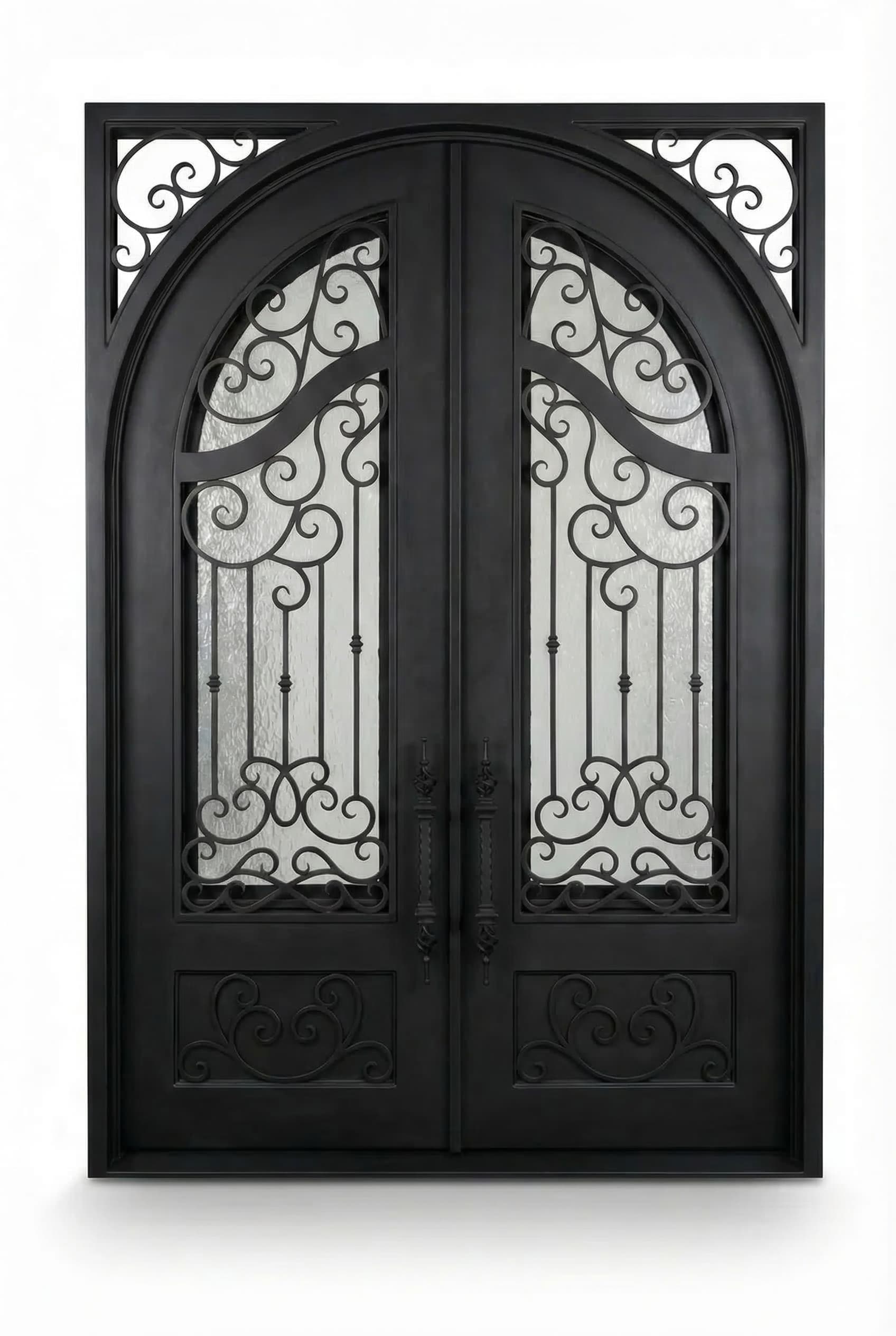 Full Arch Top Double Door in Matte Black